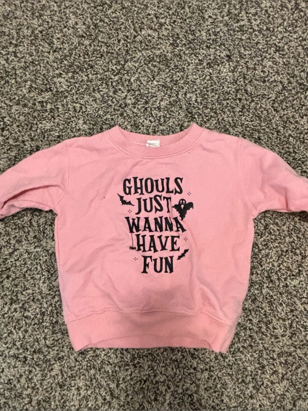 Babys Pink Halloween Graphic Sweatshirt - Ghouls Just Wanna Have Fun